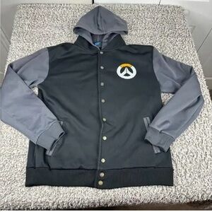 Men's Black Blizzard Bomber Jacket with Overwatch Emblem